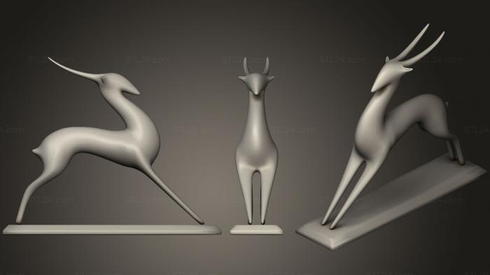 Animal figurines (Antelope Sculpture, STKJ_0703) 3D models for cnc